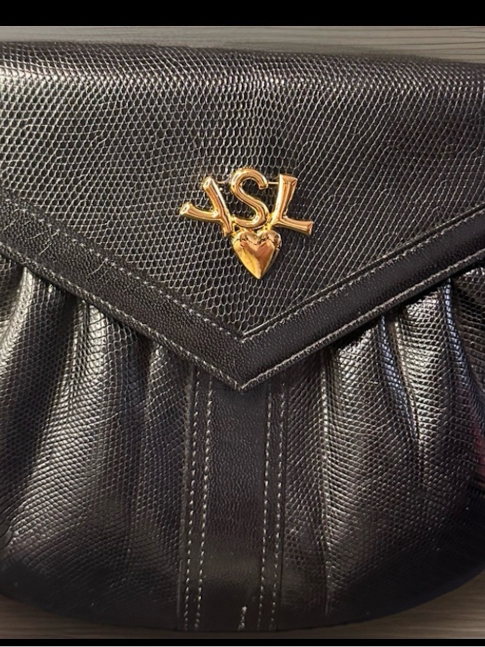 Yves Saint Laurent Black Leather Crossbody Bag womens Vintage - Picture 2 of 13